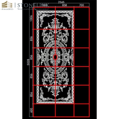 Beige rectangle waterjet marble medallions