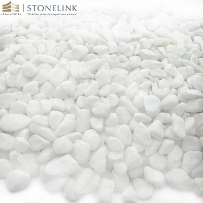 Gardening landscaping white pebble stone