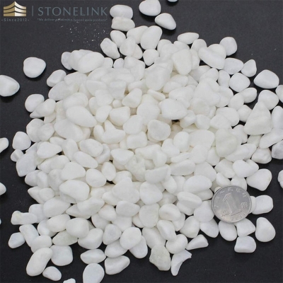 Gardening landscaping white pebble stone