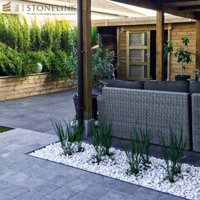 Gardening landscaping white pebble stone