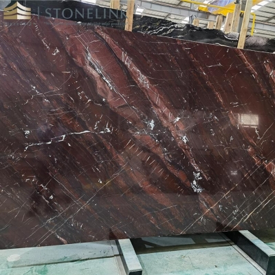 Velvet red quartzite slab