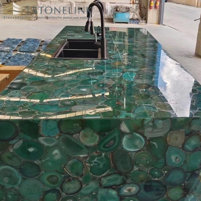 Green agate countertop