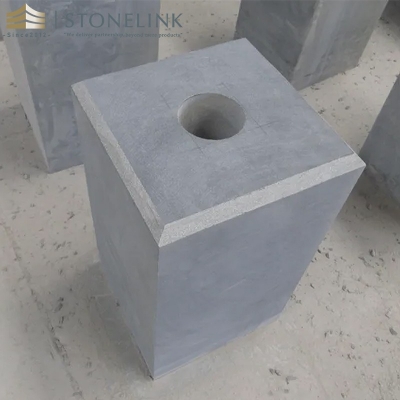 Blue limestone parking stone bollard plinth