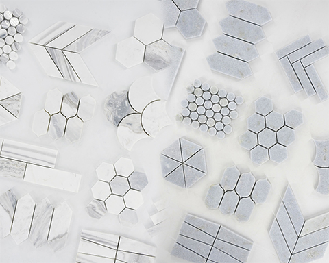 미국 시장에서 가장 흔한 흰색 대리석 맞춤형 및 모자이크 타일 사양